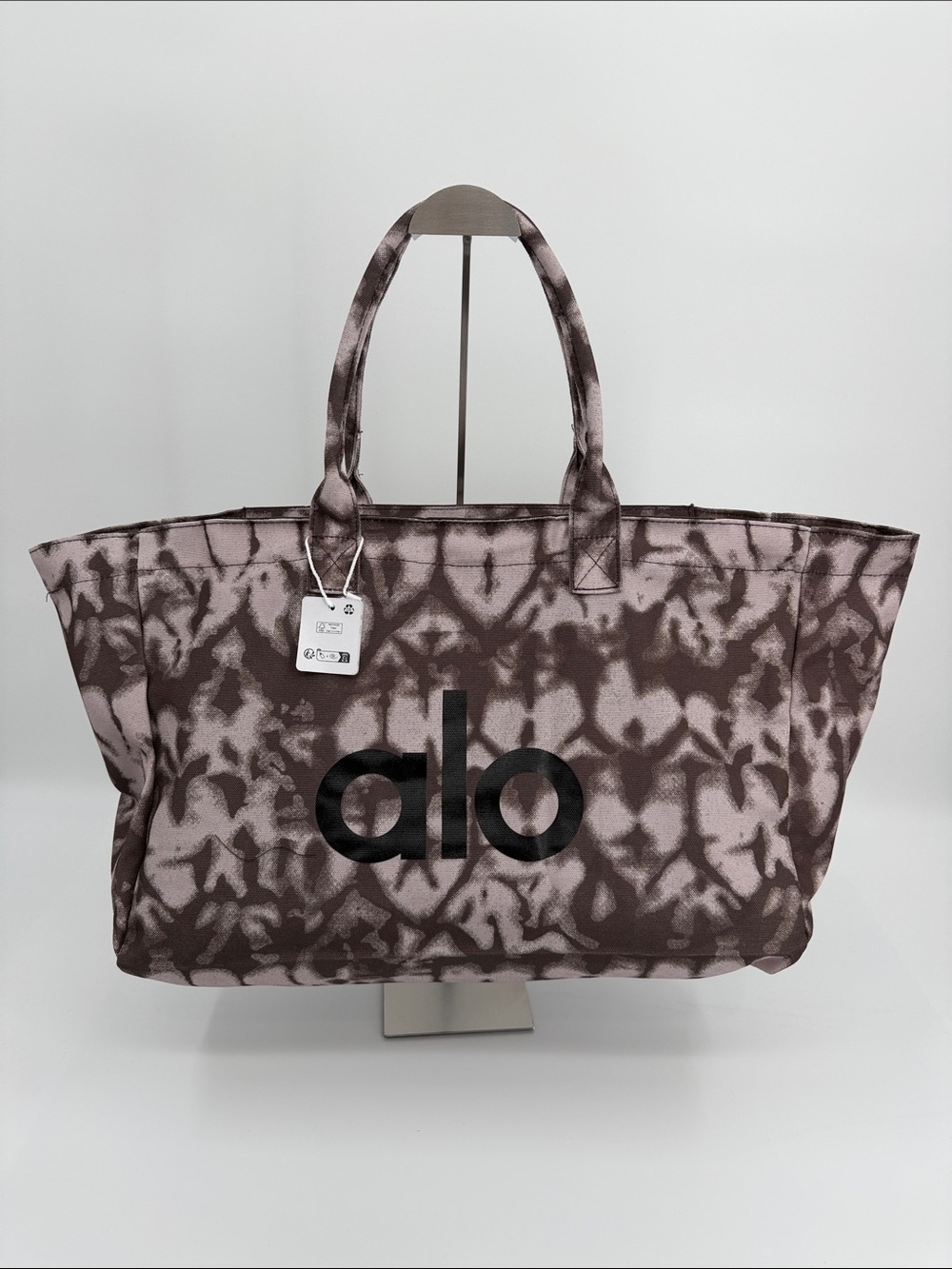 ALO Yoga Brown Pink Tie-Dye Logo Tote